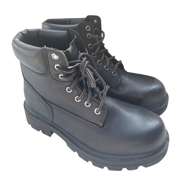 Timberland PRO Work Boot Sawhorse 6" Men's 7 Composite Toe Black Leather EH, WP - Picture 1 of 11